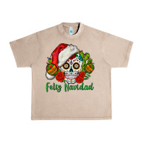 French Oak Feliz Navidad Skull Urban Heavy Tee - BundleAndBundleShop