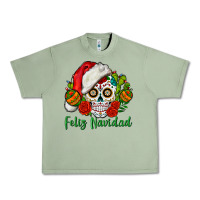 Oil Green Feliz Navidad Skull Urban Heavy Tee - BundleAndBundleShop