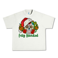 Pistachio Feliz Navidad Skull Urban Heavy Tee - BundleAndBundleShop