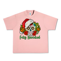Salmon Feliz Navidad Skull Urban Heavy Tee - BundleAndBundleShop