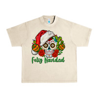 Sandshell Feliz Navidad Skull Urban Heavy Tee - BundleAndBundleShop
