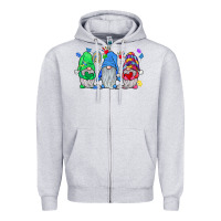 Heather Grey autism gnome Zipper Hoodie - JahusDesignShop