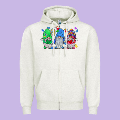 Autism Gnome Zipper Hoodie Designed By Jahusdesignshop