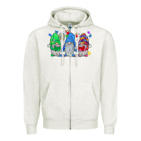 Oatmeal Heather autism gnome Zipper Hoodie - JahusDesignShop