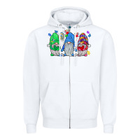 White autism gnome Zipper Hoodie - JahusDesignShop