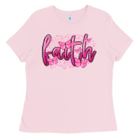 Bubblegum Pink Faith Breast Cancer Ladies Tee - FaDigitalArtStudio