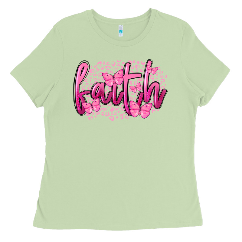 Faith Breast Cancer Ladies Tee by FaDigitalArtStudio | Teevron