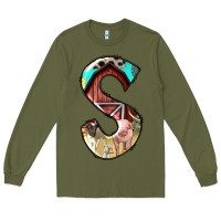 Army Green farm life alphabet lowercase letters s Long Sleeve Tee - BundleAndBundleShop