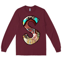 Burgundy farm life alphabet lowercase letters s Long Sleeve Tee - BundleAndBundleShop