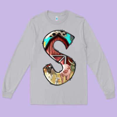 Farm Life Alphabet Lowercase Letters S Long Sleeve Tee Designed By Bundleandbundleshop