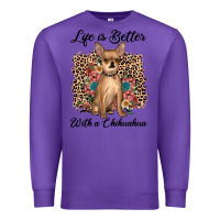 Purple life is better with a chihuahua Premium Sweatshirt - JahusDesignShop