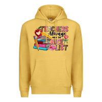 Antique Gold Teachers Always Make The Nice List Premium Hoodie - CowhideDigitalArt