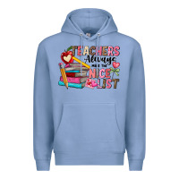 Colony Blue Teachers Always Make The Nice List Premium Hoodie - CowhideDigitalArt