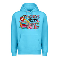 Ocean Blue Teachers Always Make The Nice List Premium Hoodie - CowhideDigitalArt