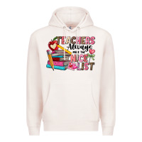 Pale Pink Teachers Always Make The Nice List Premium Hoodie - CowhideDigitalArt