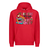 Red Teachers Always Make The Nice List Premium Hoodie - CowhideDigitalArt