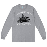 Heather Grey I'D Rather Be On My Tractor Long Sleeve Tee - Bettercallsaul