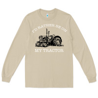 Mushroom I'D Rather Be On My Tractor Long Sleeve Tee - Bettercallsaul