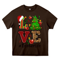 Chocolate Brown love teacher life christmas Heavy Core Tee - CowGirlArtShop