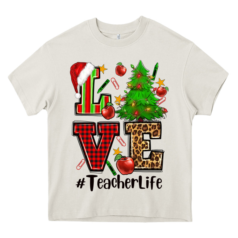 Love Teacher Life Christmas Heavy Core Tee by CowGirlArtShop | Teevron