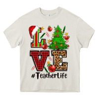 Cream love teacher life christmas Heavy Core Tee - CowGirlArtShop