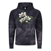 Cloud Black Magnolia Flower Illustration Vintage Hoodie - LillyAllenDesigns