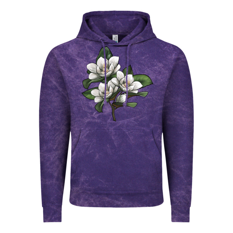 Magnolia Flower Illustration Vintage Hoodie by LillyAllenDesigns | Teevron