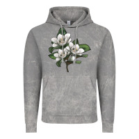 Cloud Rock Magnolia Flower Illustration Vintage Hoodie - LillyAllenDesigns