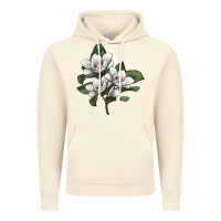 Vintage Artic Magnolia Flower Illustration Vintage Hoodie - LillyAllenDesigns