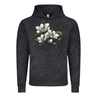 Vintage Black Magnolia Flower Illustration Vintage Hoodie - LillyAllenDesigns