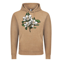 Vintage Coffee Magnolia Flower Illustration Vintage Hoodie - LillyAllenDesigns