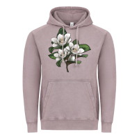 Vintage Zinc Magnolia Flower Illustration Vintage Hoodie - LillyAllenDesigns