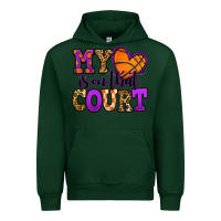 Forest Green my heart is on that court basketball Urban Hoodie - Jasminsmagicworld