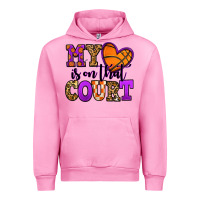 Fuchsia Pink my heart is on that court basketball Urban Hoodie - Jasminsmagicworld