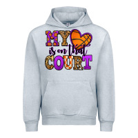 Heather Grey my heart is on that court basketball Urban Hoodie - Jasminsmagicworld
