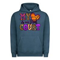 Pigment Midnight Navy my heart is on that court basketball Urban Hoodie - Jasminsmagicworld