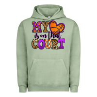 Pigment Oil Green my heart is on that court basketball Urban Hoodie - Jasminsmagicworld