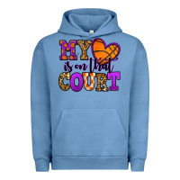 Pigment Pebble Blue my heart is on that court basketball Urban Hoodie - Jasminsmagicworld