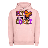 Pigment Salmon my heart is on that court basketball Urban Hoodie - Jasminsmagicworld