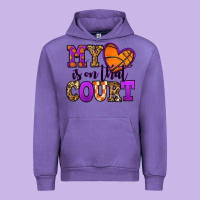 My Heart Is On That Court Basketball Urban Hoodie Designed By Jasminsmagicworld