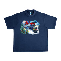 Navy believe polar express Urban Heavy Tee - FaDigitalArtStudio