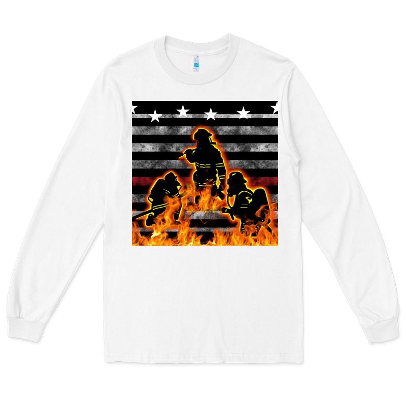 American Firefighters Seamless Pattern Long Sleeve Tee by BundleAndBundleShop | Teevron
