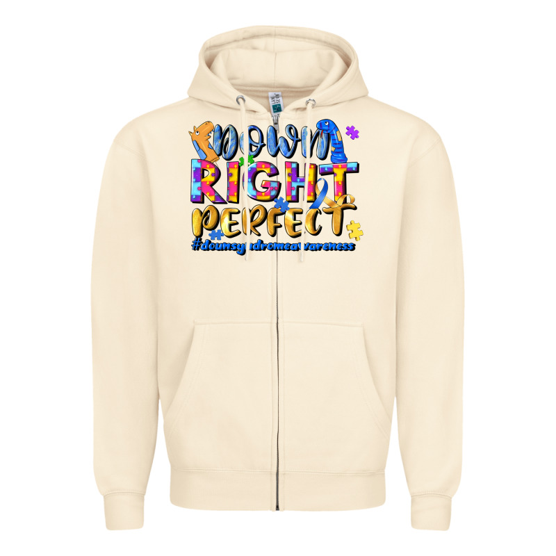 Down Right Perfect Zipper Hoodie by JahusDesignShop | Teevron