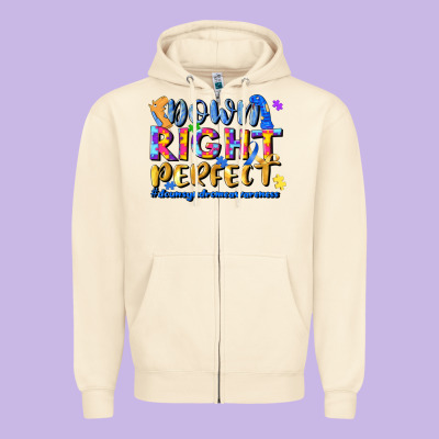 Down Right Perfect Zipper Hoodie Designed By Jahusdesignshop