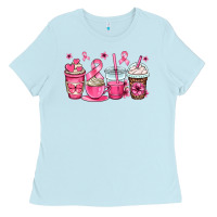 Baby Blue breast cancer coffee cups Ladies Tee - OliviaCreatesArt