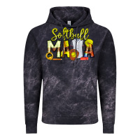 Cloud Black Softball Mama Vintage Hoodie - CowhideDigitalArt