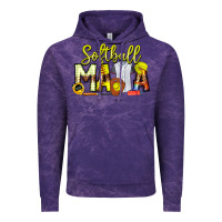 Cloud Purple Softball Mama Vintage Hoodie - CowhideDigitalArt