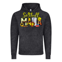 Vintage Black Softball Mama Vintage Hoodie - CowhideDigitalArt