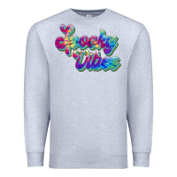 Heather Grey spooky vibes Premium Sweatshirt - JahusDesignShop