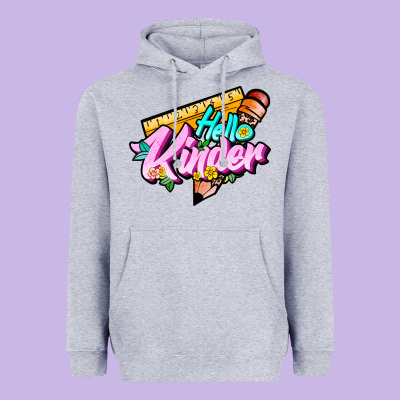 Hello Kinder Heavyweight Hoodie Designed By Jahusdesignshop